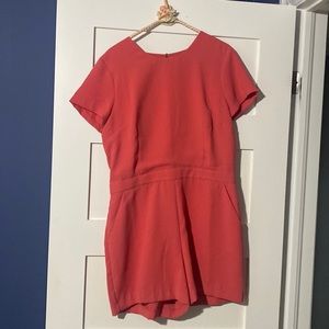 Coral short sleeve romper